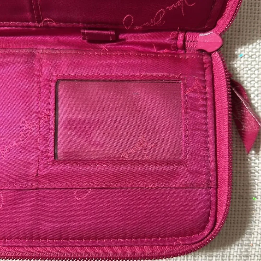 Vera Bradley Fuchsia Green Purple Paisley Wristlet Wallet - Picture 9 of 12